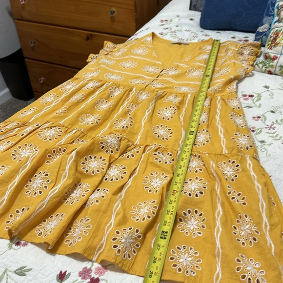Loft Eyelet Mustard Embroidered Dress Oversize
Medium Floral Cottage coquette - Picture 13 of 15